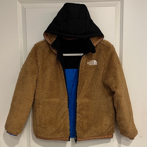 The North Face Black and Blue Jacket with Brown Lining - Picture 3 of 5
